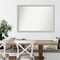 Amanti Art Non-Beveled Wood Wall Mirror, Low Luster Silver Frame